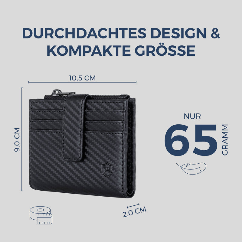 Kartenetui mit RFID-Schutz & 9 Kartenfächer (Carbon)