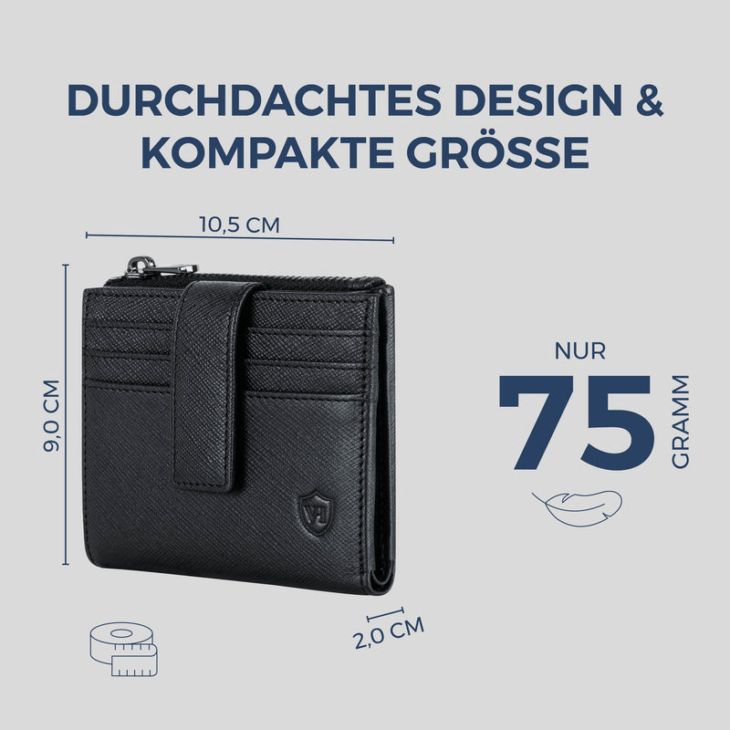 Kartenetui mit RFID-Schutz & 9 Kartenfächer (Saffiano)