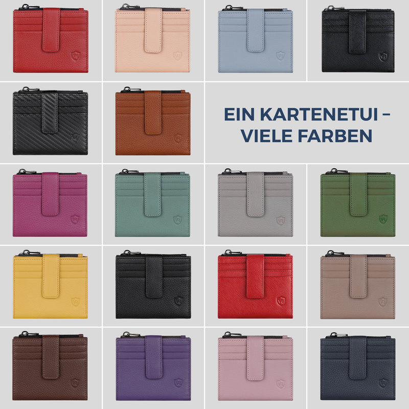 Kartenetui mit RFID-Schutz & 9 Kartenfächer (Saffiano)