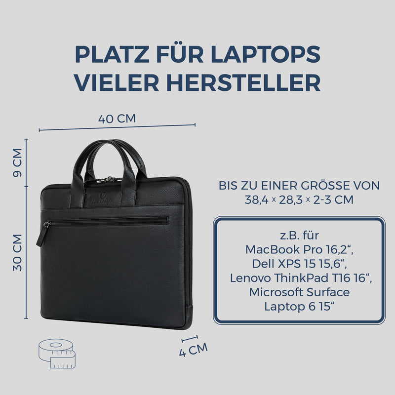 Laptoptasche mit Trolley-Schlaufe (Genarbt)