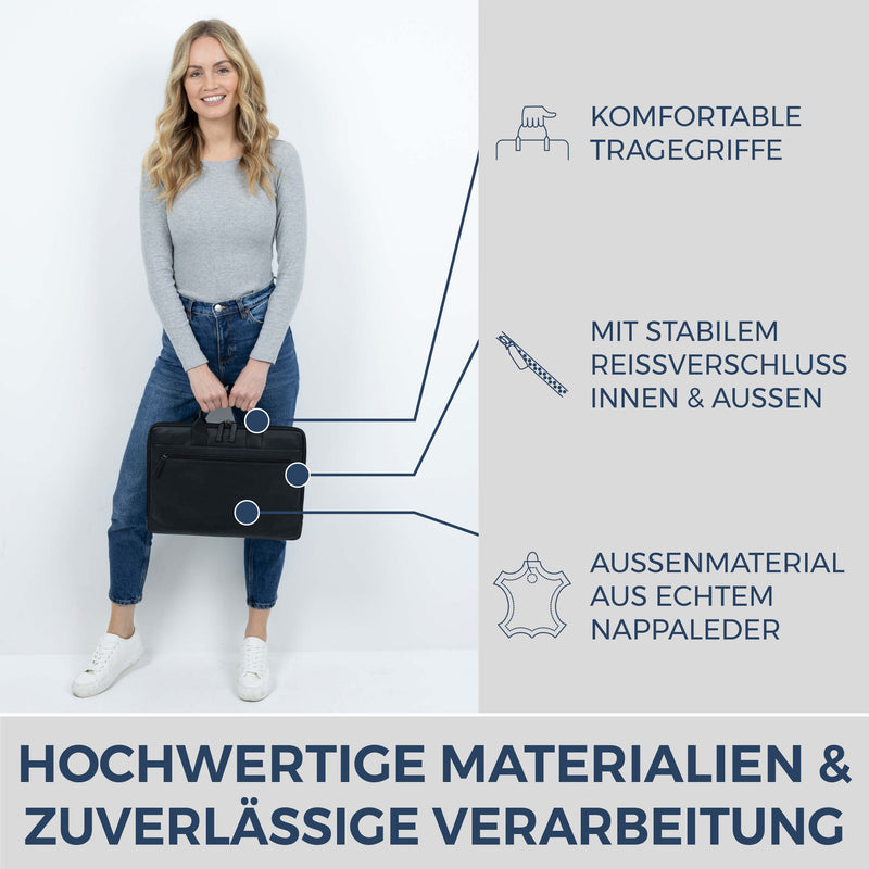 Laptoptasche mit Trolley-Schlaufe (Genarbt)