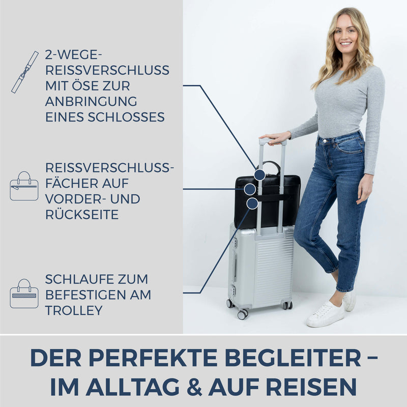 Laptoptasche mit Trolley-Schlaufe (Carbon)