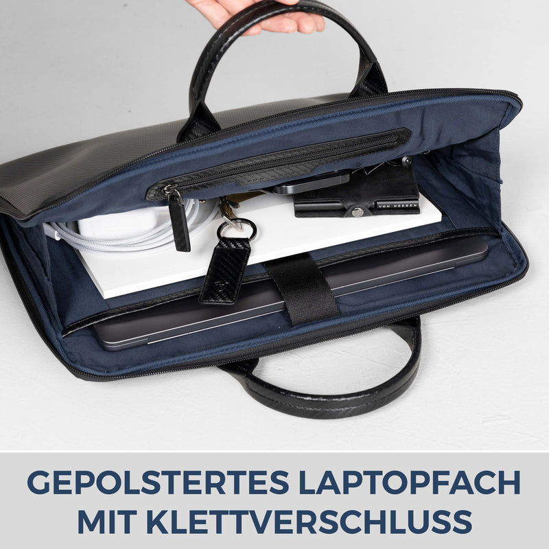 Laptoptasche mit Trolley-Schlaufe (Carbon)