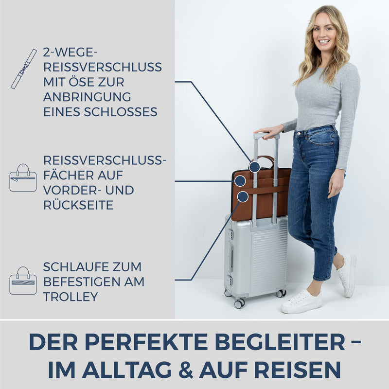 Laptoptasche mit Trolley-Schlaufe (Genarbt)
