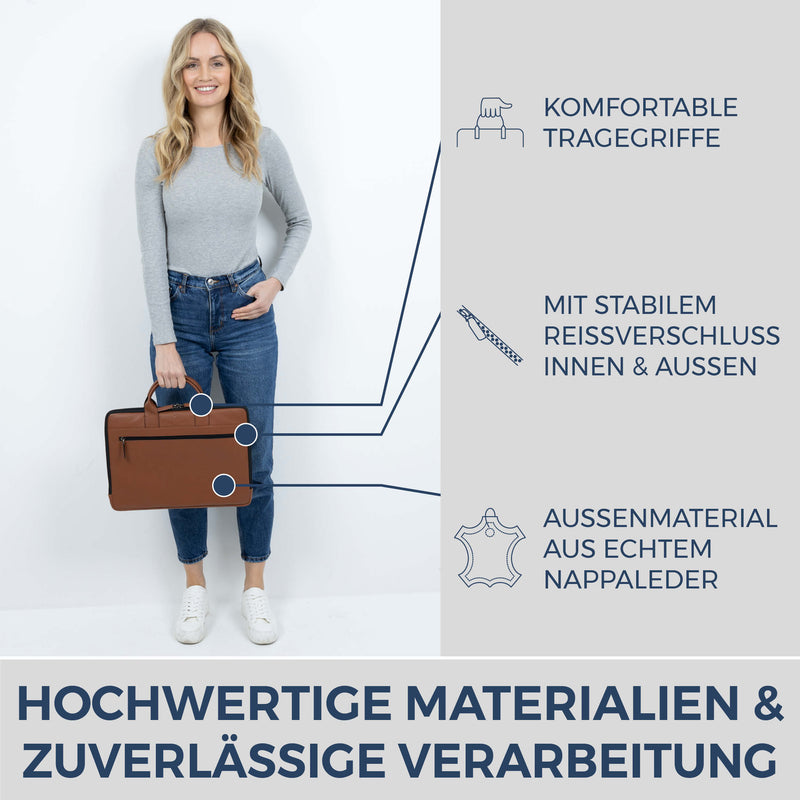 Laptoptasche mit Trolley-Schlaufe (Genarbt)