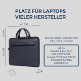 Laptoptasche mit Trolley-Schlaufe (Genarbt)