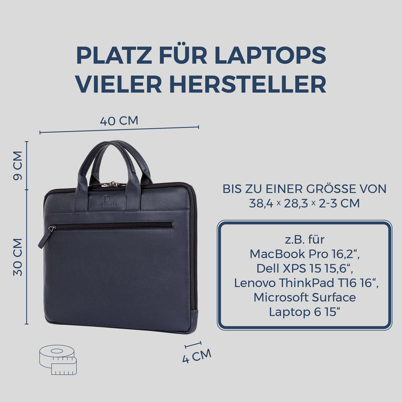 Laptoptasche mit Trolley-Schlaufe (Genarbt)