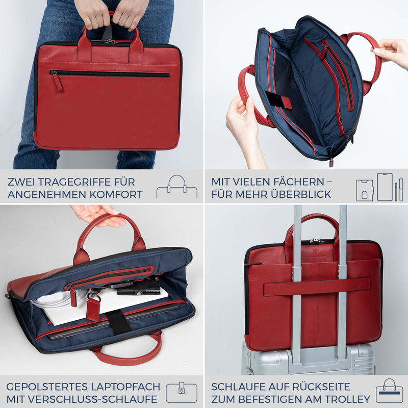 Laptoptasche mit Trolley-Schlaufe (Genarbt)