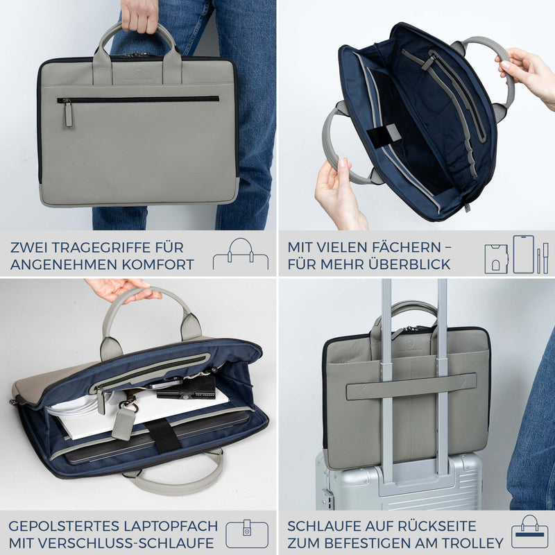 Laptoptasche mit Trolley-Schlaufe (Genarbt)