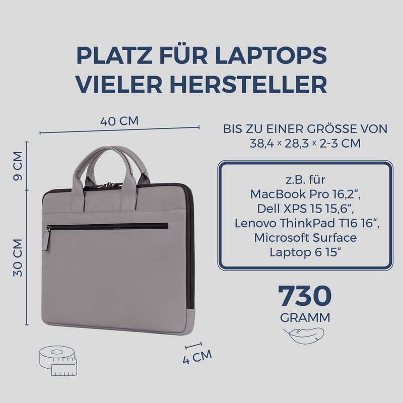 Laptoptasche mit Trolley-Schlaufe (Genarbt)