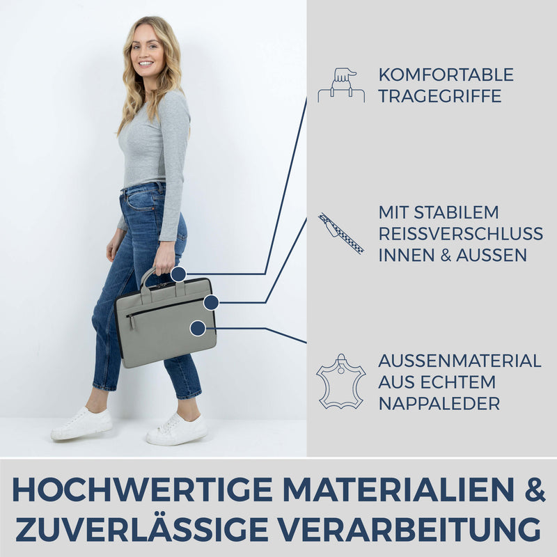 Laptoptasche mit Trolley-Schlaufe (Genarbt)