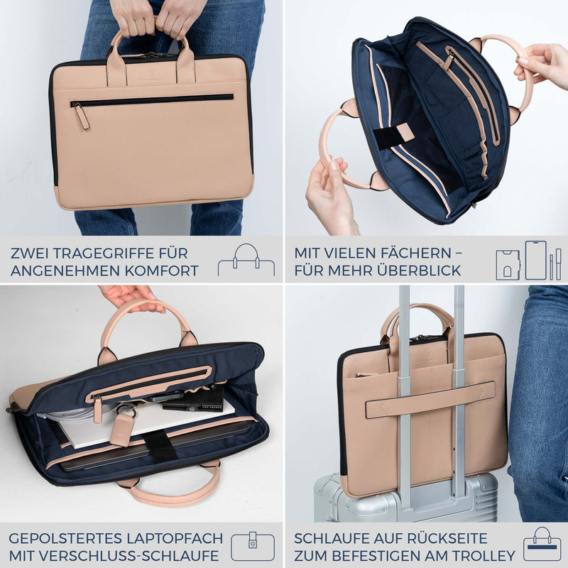 Laptoptasche mit Trolley-Schlaufe (Genarbt)