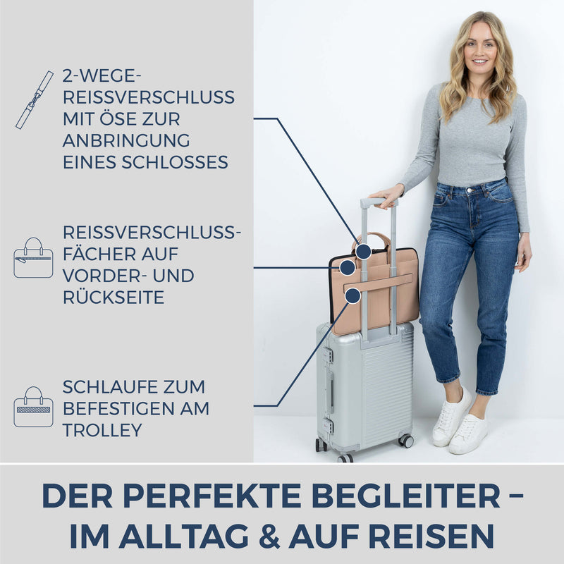 Laptoptasche mit Trolley-Schlaufe (Genarbt)
