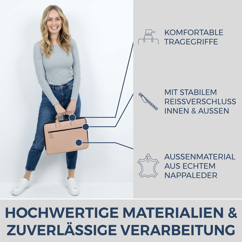 Laptoptasche mit Trolley-Schlaufe (Genarbt)