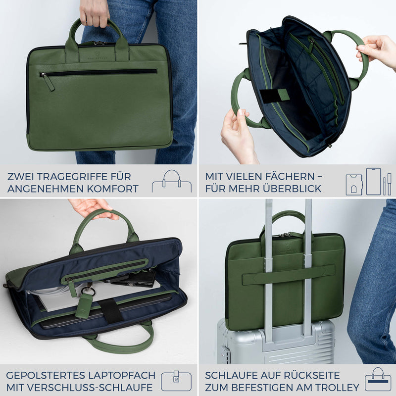 Laptoptasche mit Trolley-Schlaufe (Genarbt)