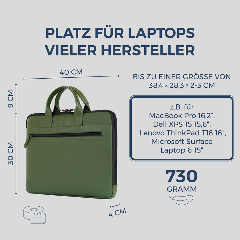 Laptoptasche mit Trolley-Schlaufe (Genarbt)