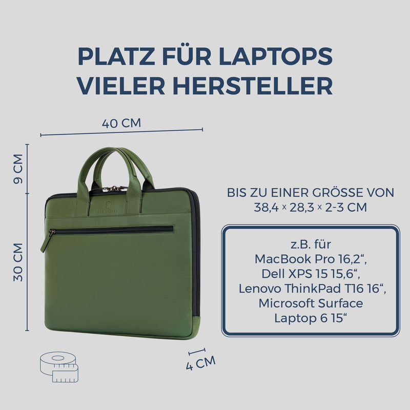 Laptoptasche mit Trolley-Schlaufe (Genarbt)