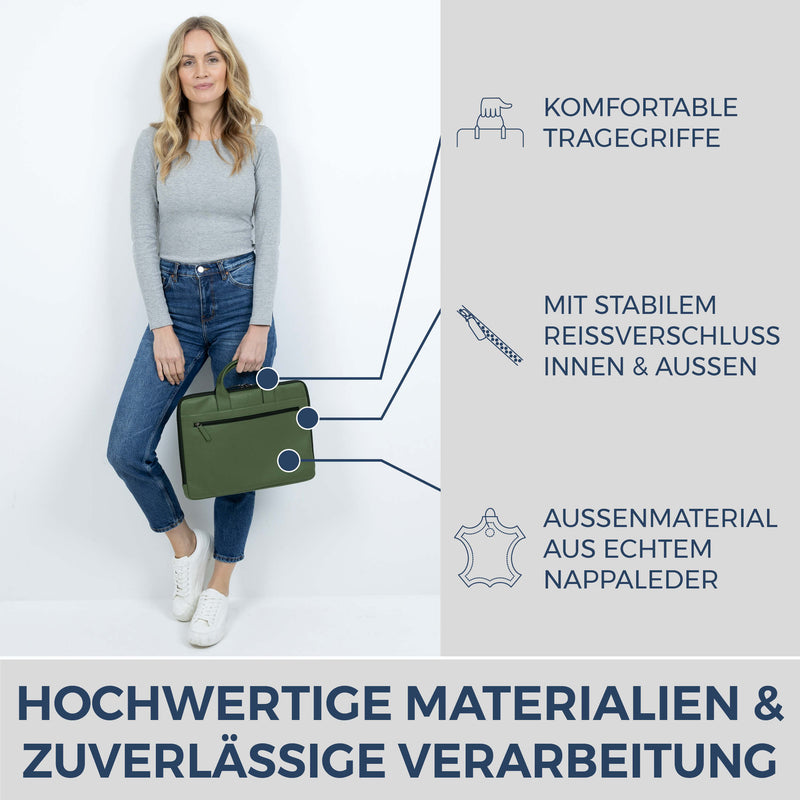 Laptoptasche mit Trolley-Schlaufe (Genarbt)