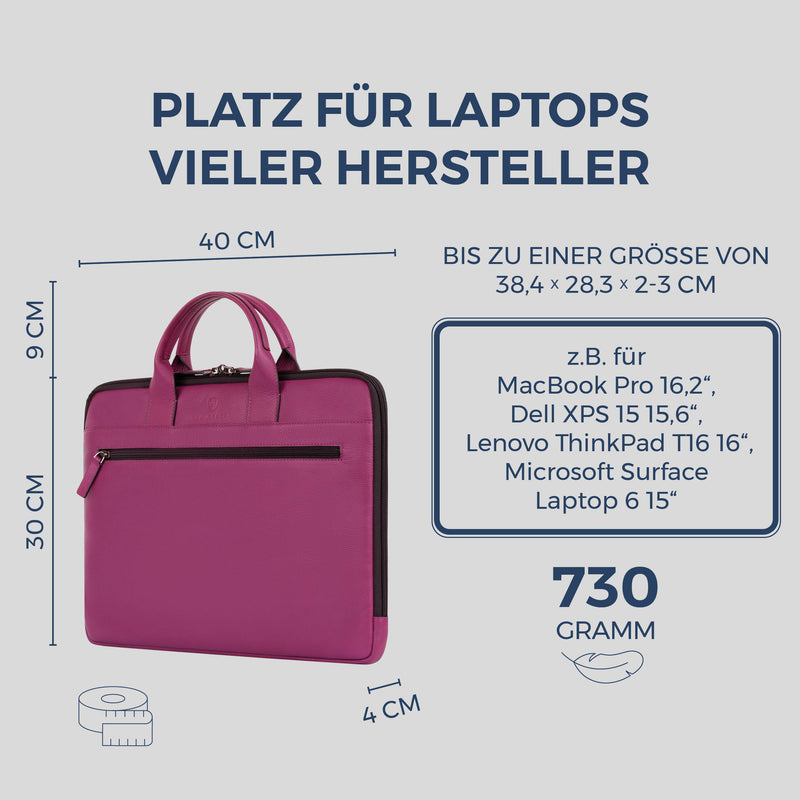 Laptoptasche mit Trolley-Schlaufe (Genarbt)
