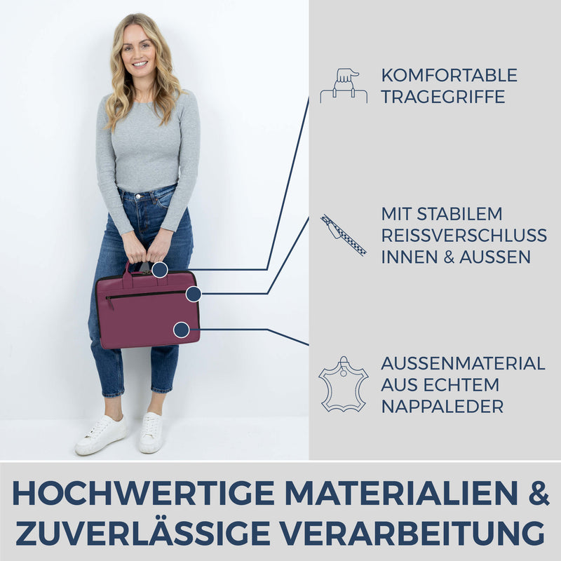 Laptoptasche mit Trolley-Schlaufe (Genarbt)