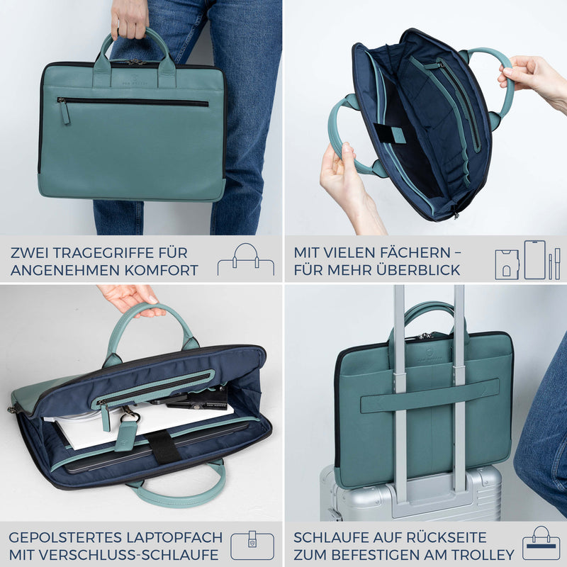 Laptoptasche mit Trolley-Schlaufe (Genarbt)