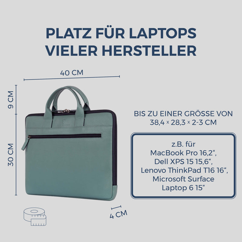 Laptoptasche mit Trolley-Schlaufe (Genarbt)