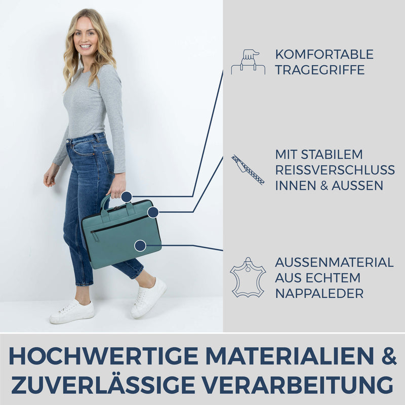 Laptoptasche mit Trolley-Schlaufe (Genarbt)