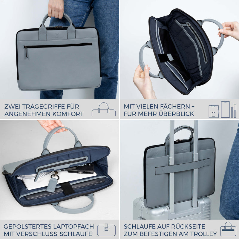 Laptoptasche mit Trolley-Schlaufe (Genarbt)