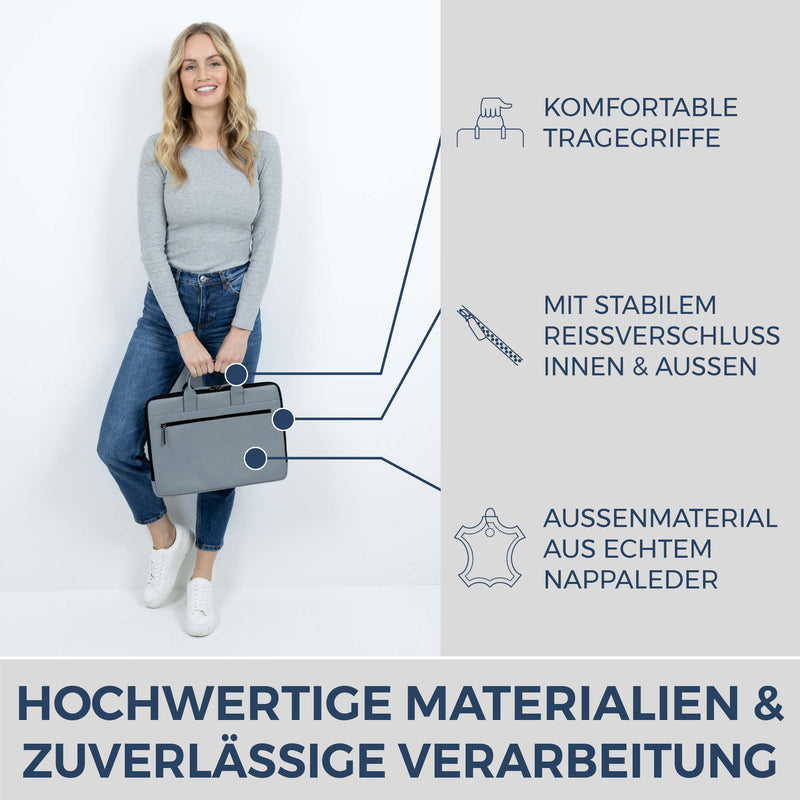 Laptoptasche mit Trolley-Schlaufe (Genarbt)