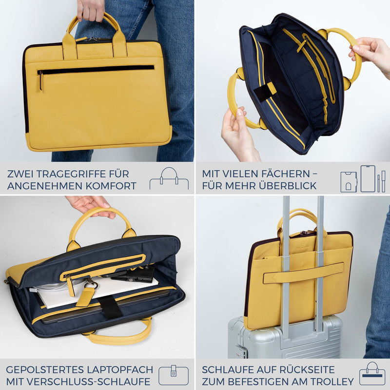 Laptoptasche mit Trolley-Schlaufe (Genarbt)