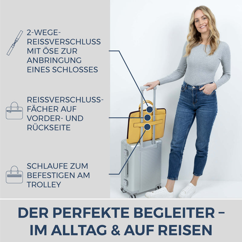 Laptoptasche mit Trolley-Schlaufe (Genarbt)