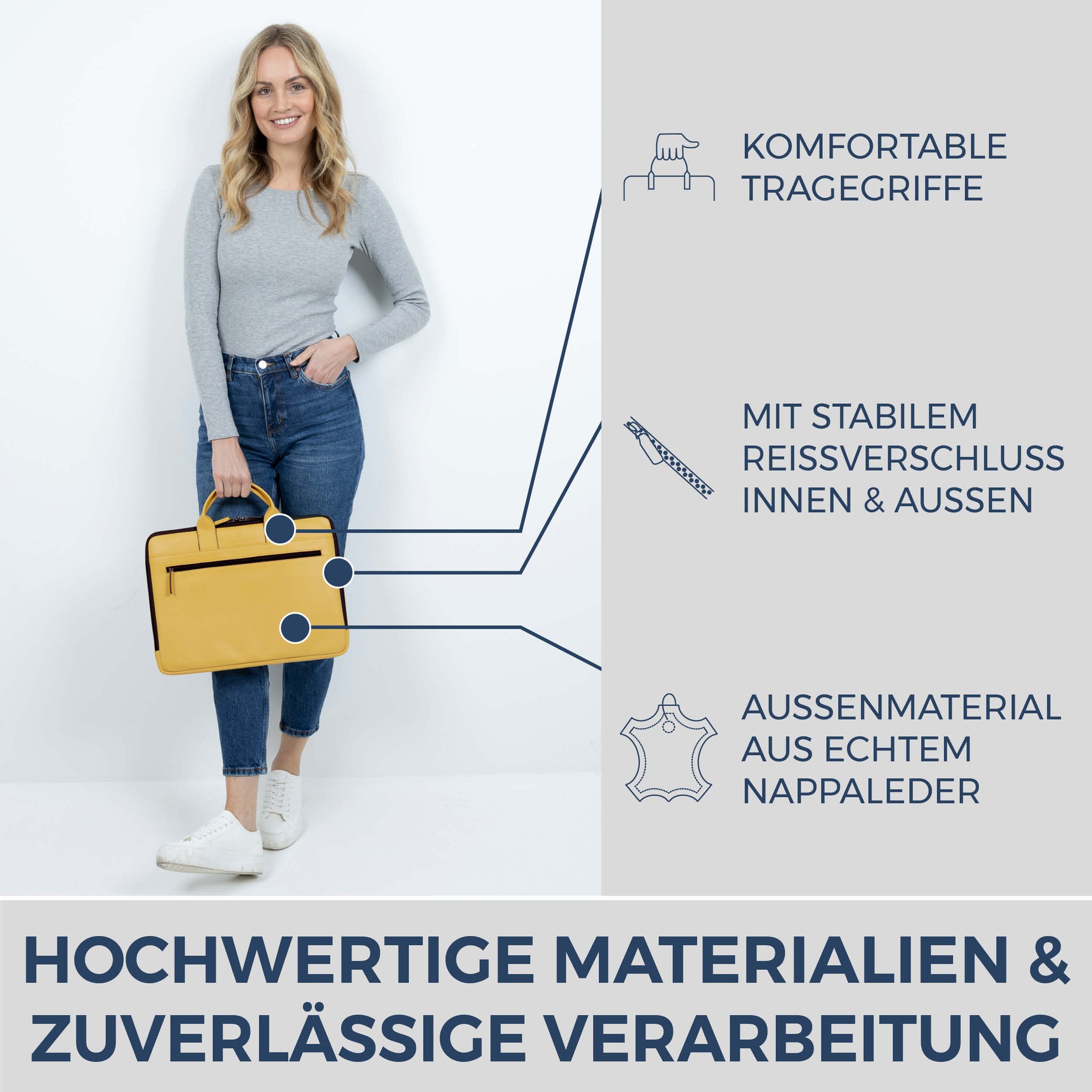 Laptoptasche mit Trolley-Schlaufe (Genarbt)