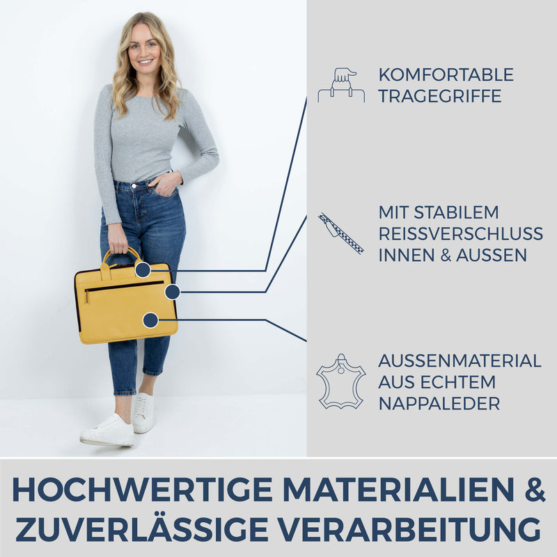 Laptoptasche mit Trolley-Schlaufe (Genarbt)