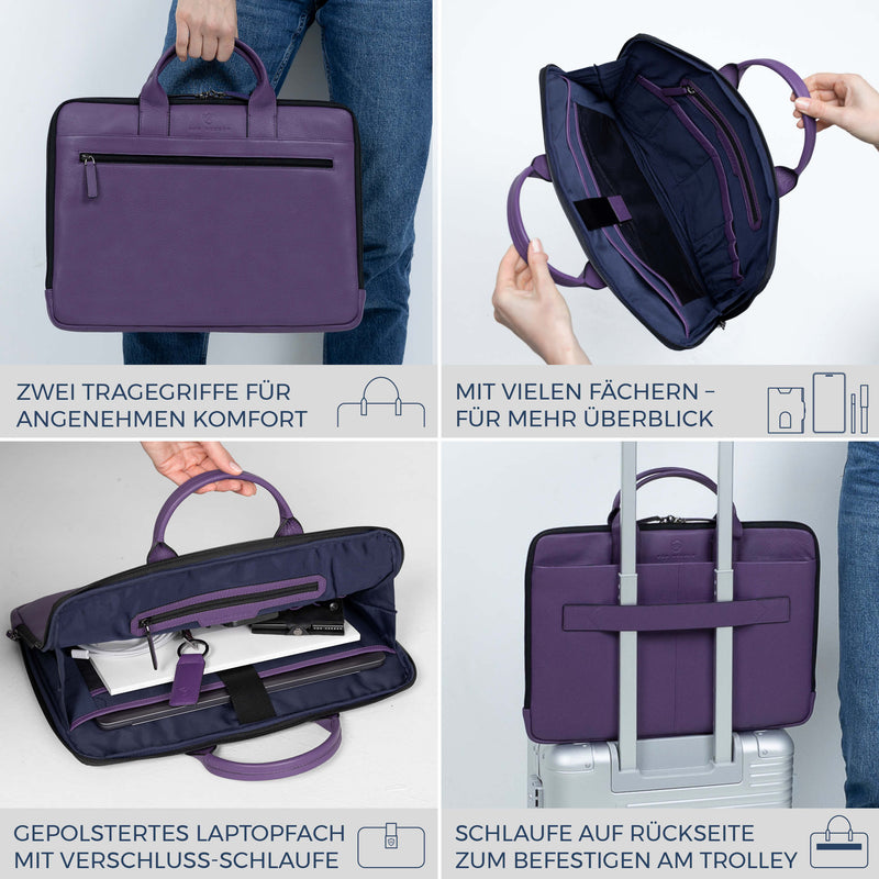Laptoptasche mit Trolley-Schlaufe (Genarbt)