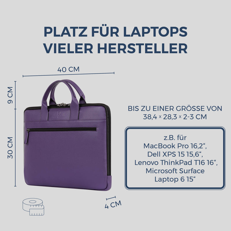 Laptoptasche mit Trolley-Schlaufe (Genarbt)
