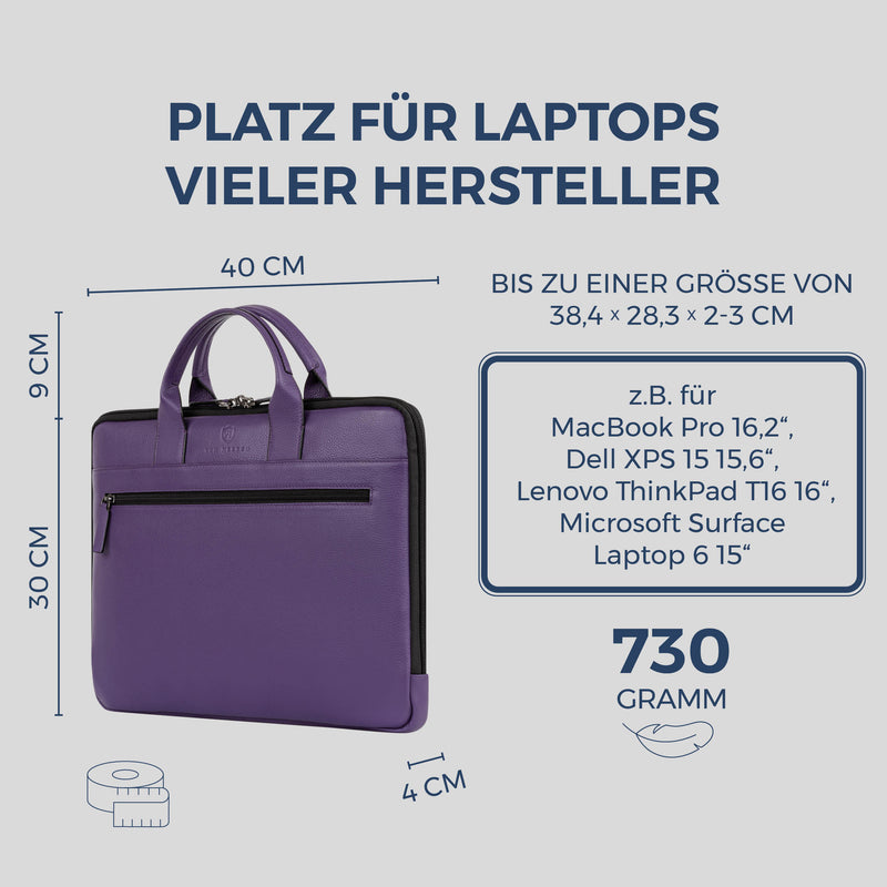 Laptoptasche mit Trolley-Schlaufe (Genarbt)