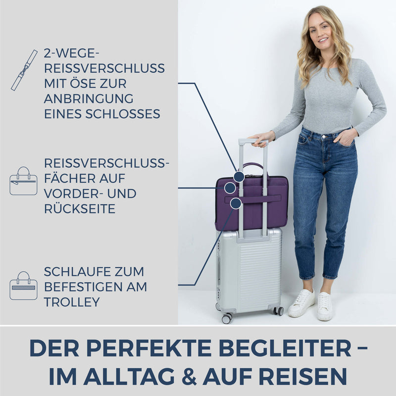 Laptoptasche mit Trolley-Schlaufe (Genarbt)