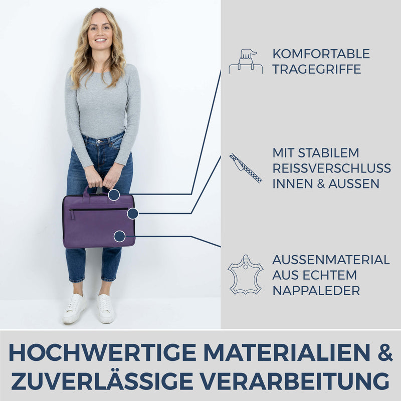 Laptoptasche mit Trolley-Schlaufe (Genarbt)