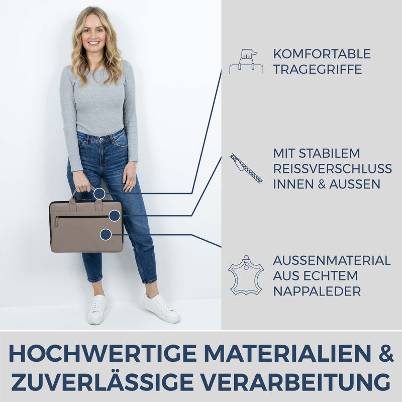 Laptoptasche mit Trolley-Schlaufe (Genarbt)