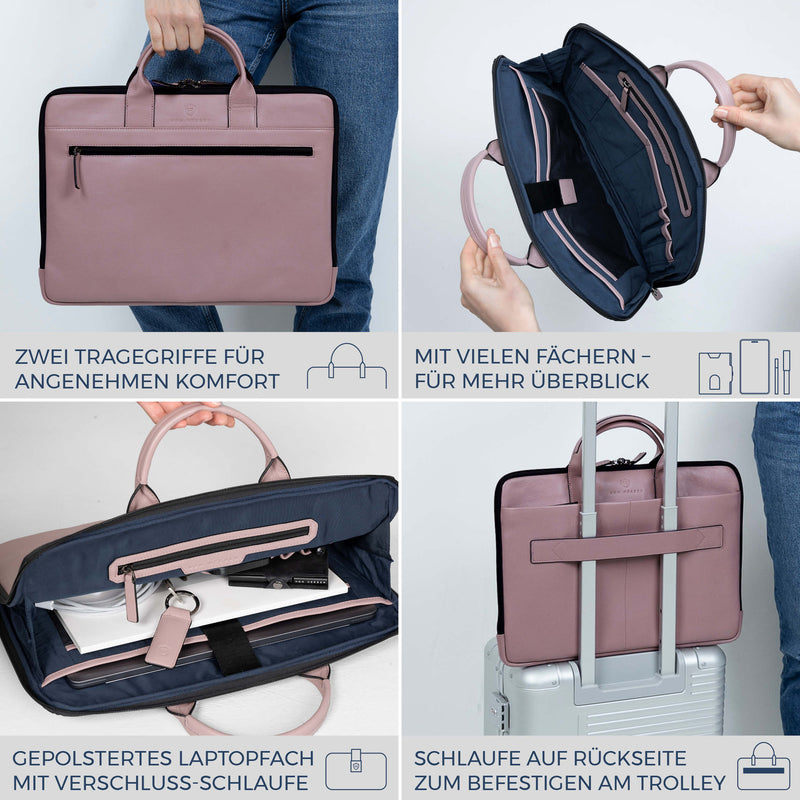 Laptoptasche mit Trolley-Schlaufe (Genarbt)