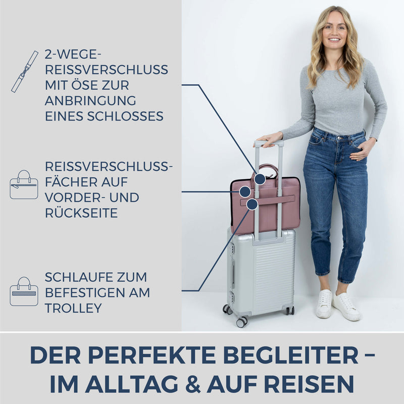 Laptoptasche mit Trolley-Schlaufe (Genarbt)