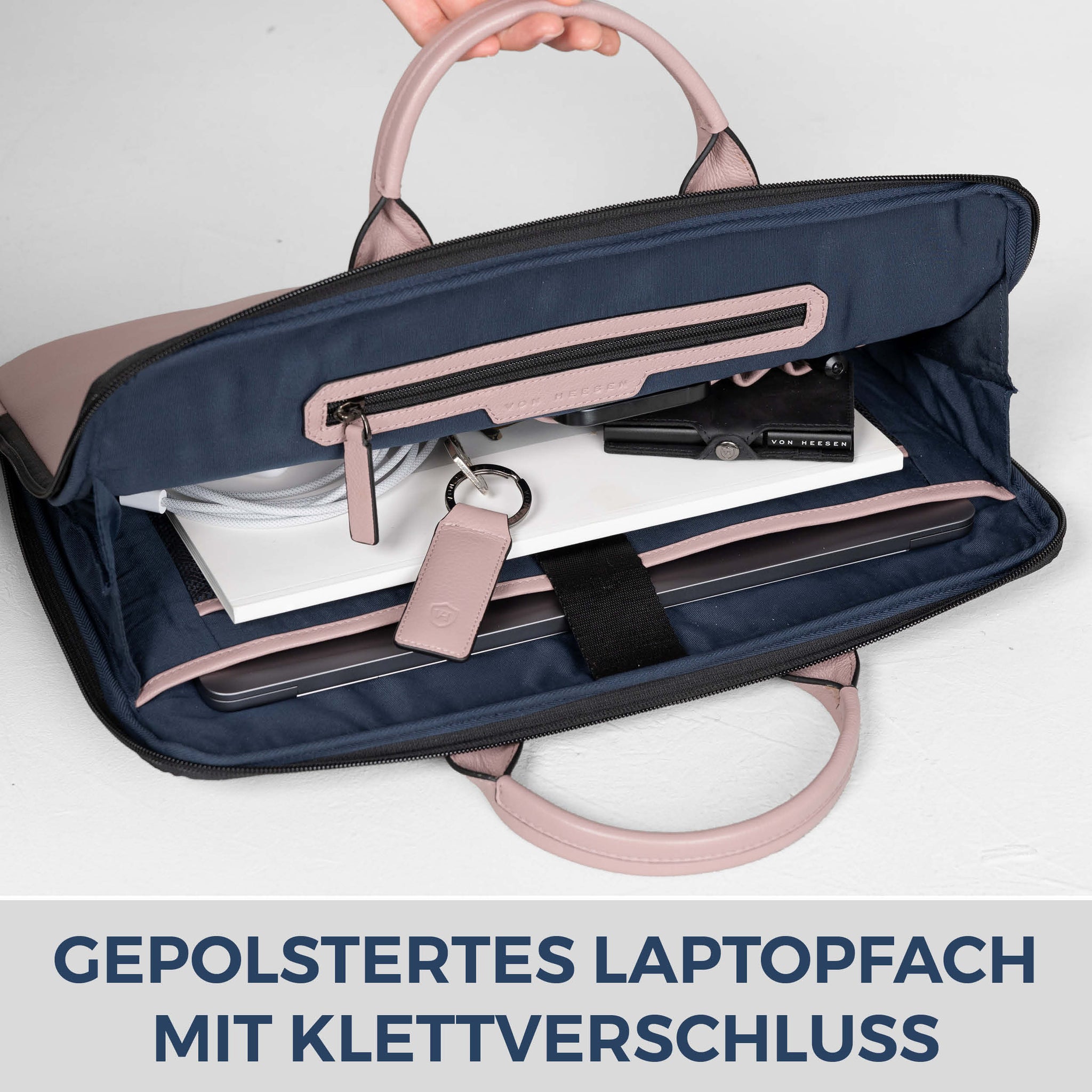 Laptoptasche mit Trolley-Schlaufe (Genarbt)