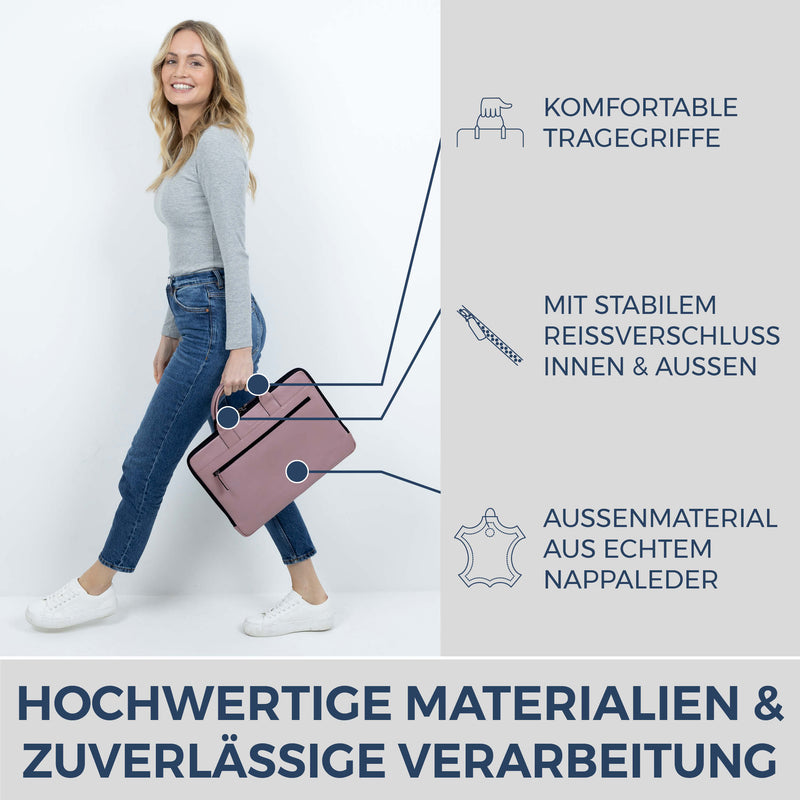 Laptoptasche mit Trolley-Schlaufe (Genarbt)