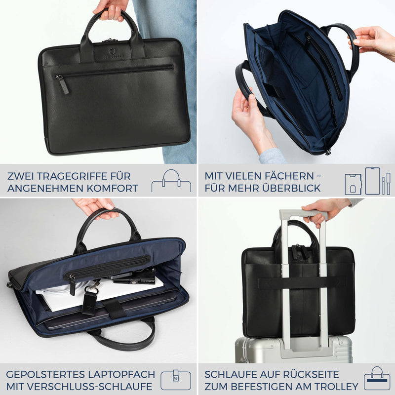 Laptoptasche mit Trolley-Schlaufe (Saffiano)