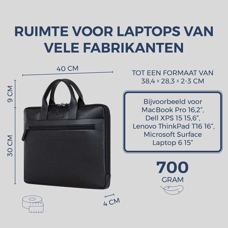 Laptoptasche mit Trolley-Schlaufe (Saffiano)