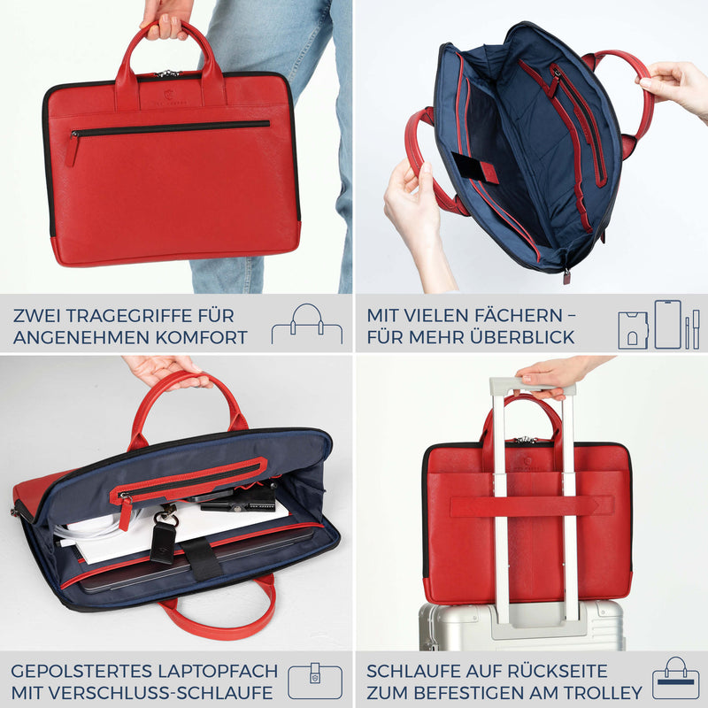 Laptoptasche mit Trolley-Schlaufe (Saffiano)