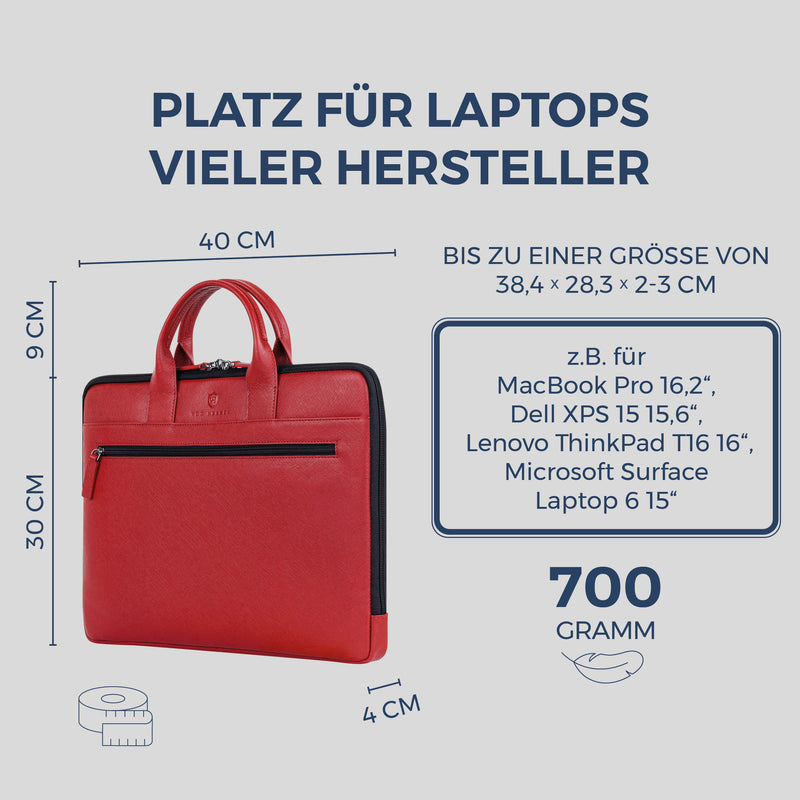 Laptoptasche mit Trolley-Schlaufe (Saffiano)