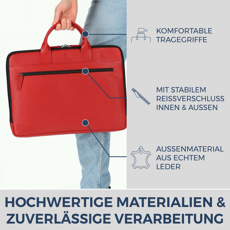 Laptoptasche mit Trolley-Schlaufe (Saffiano)