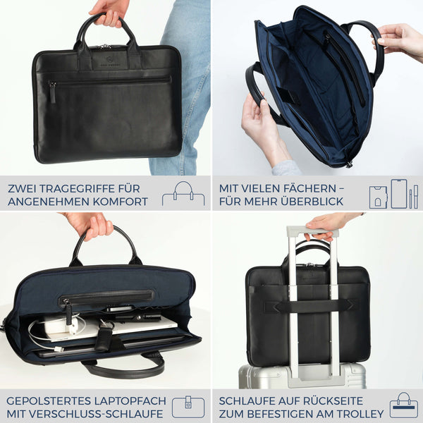 Laptoptasche mit Trolley-Schlaufe (Glatt)
