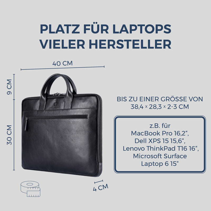 Laptoptasche mit Trolley-Schlaufe (Glatt)